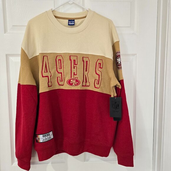San Fancisco 49ers Men's NFL Ultra Game Embroidered Sweatshirt Red Tan Sz L NWT - Picture 1 of 10